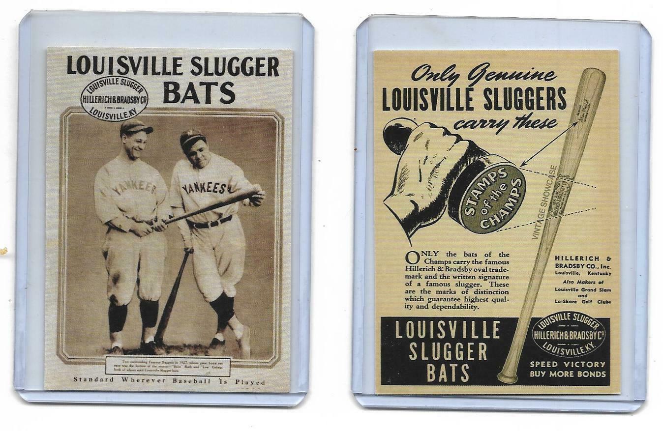 Babe Ruth - Lou Gehrig - Vintage Style Louisville Slugger -custom ACEO –