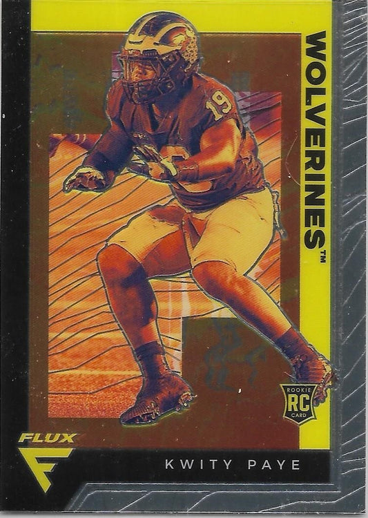 2021 Chronicles Flux Draft Picks #230 KWITTY PAYE   INDIANAPOLIS COLTS -  MICHIGAN ROOKIE CARD