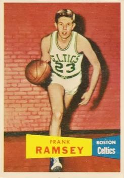 1957-58 TOPPS #15 FRANK RAMSEY - BOSTON CELTICS ROOKIE RP CARD  - HOF