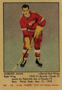 1951 Parkhurst #66 Gordie Howe ROOKIE REPRINT Detroit Red Wings