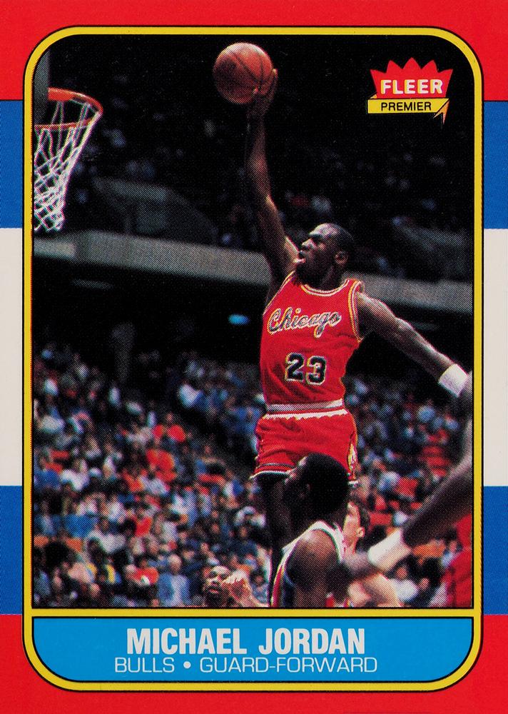Michael Jordan Chicago Bulls 1986-87 Fleer Rookie RC REPRINT #57 at  's Sports Collectibles Store