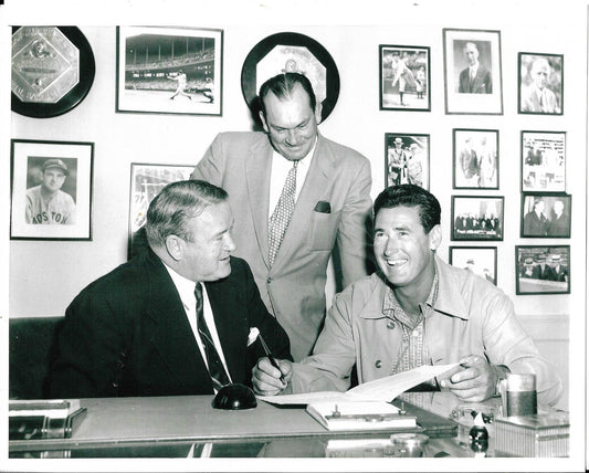 Ted Williams Signs w/ Red Sox For 1959 Glossy photo copy