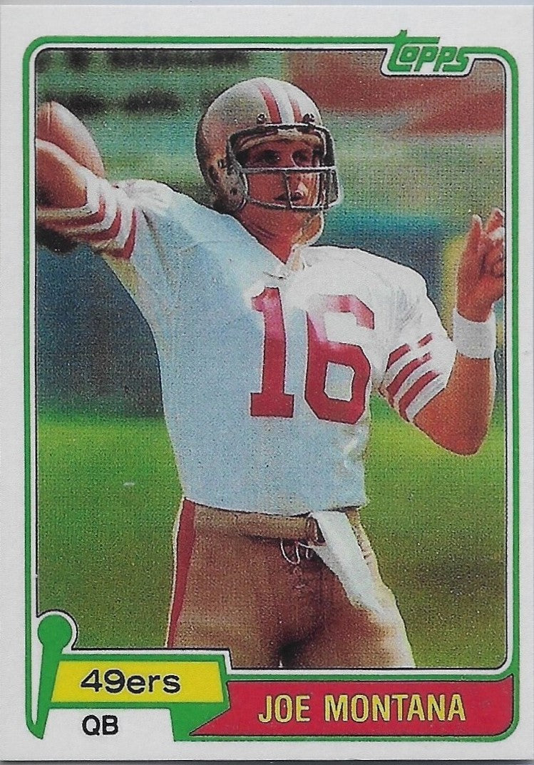 1981 Topps #216 JOE MONTANA - San Francisco 49ers Rookie Reprint Card –