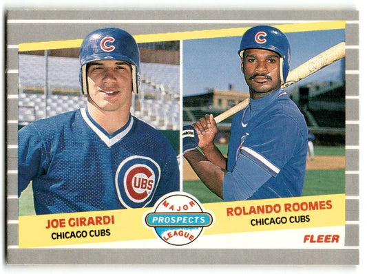 ROOKIE:  1989 FLEER #644 JOE GIRARDI w/ ROLANDO ROOMES CHICAGO CUBS