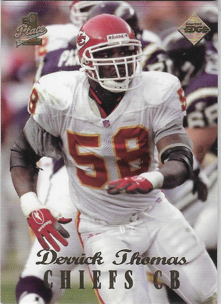 1998 COLLECTOR'S EDGE 1ST PLACE #214 DERRICK THOMAS KANSAS CITY CHIEFS –