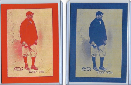Babe Ruth Rookie Baseball Card - 1914 Baltimore News RP - Blue or Red Border