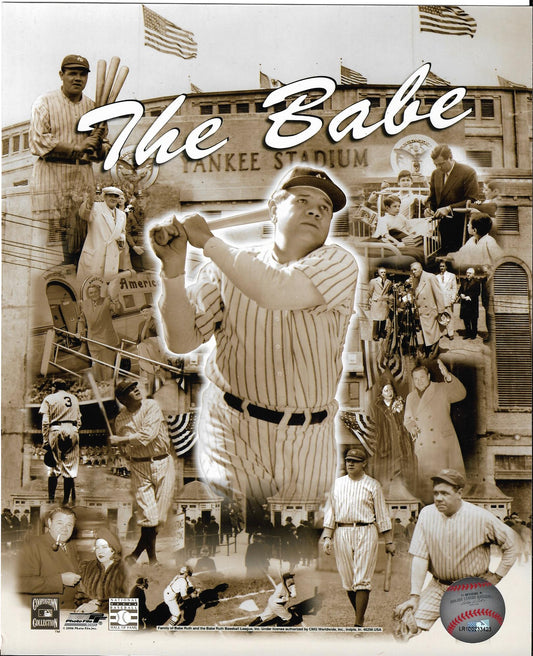 Glossy Classic Babe Ruth - Yankees Photo Reprint Colored Copy
