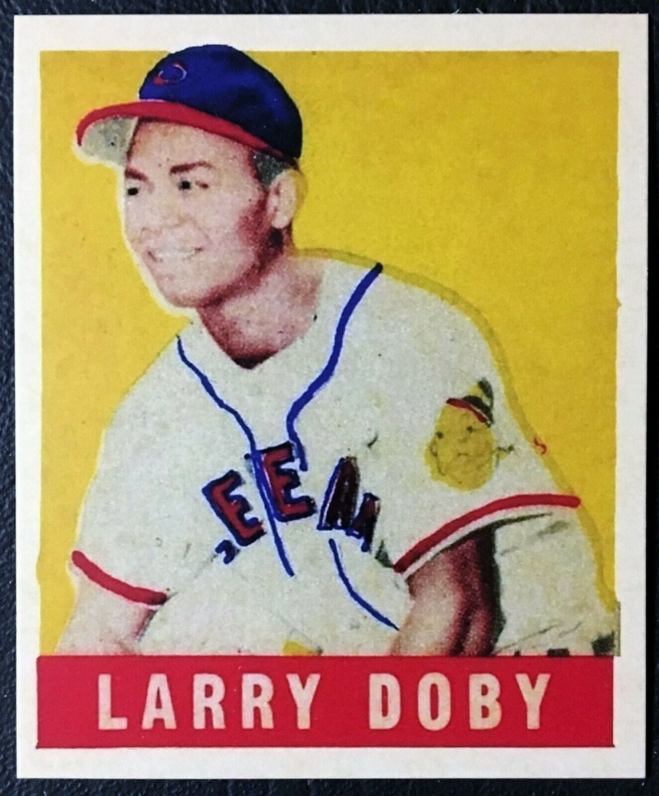 1948 LEAF #138 LARRY DOBY CLEVELAND INDIANS ROOKIE REPRINT CARD –