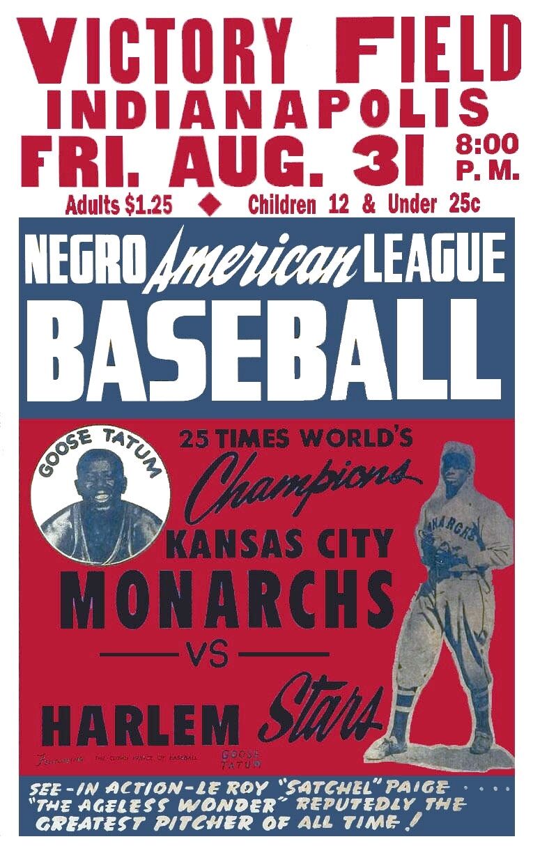 Baseball Game Program for Kansas City Monarchs and Indianapolis