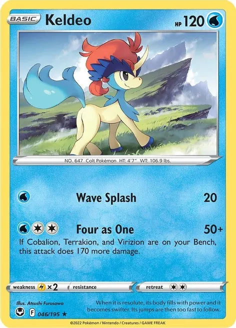 KELDEO- SWSH12: SILVER TEMPEST 046/195 / RARE