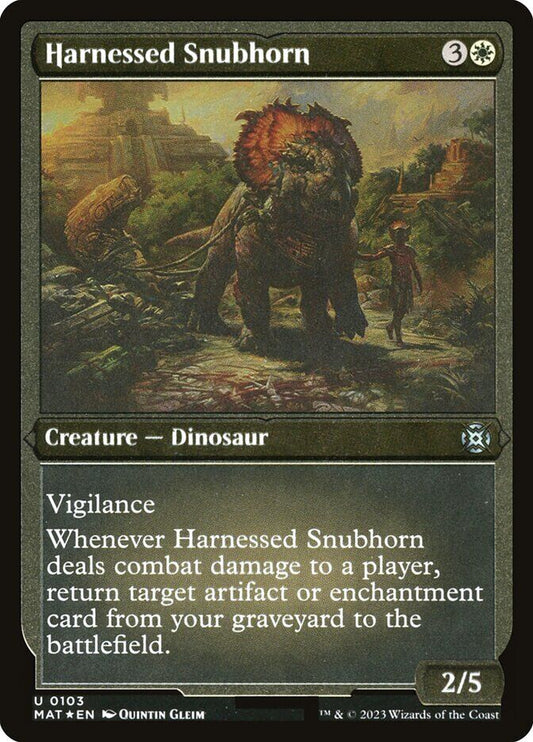 HARNESSED SNUBHORN MARCH OF THE MACHNE THE AFTERMATCH #3 UNCOMMON FOIL ETCHED