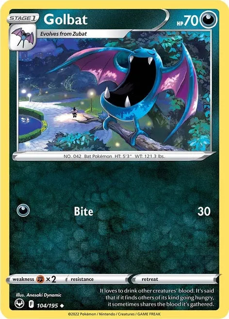 GOLBAT - SWSH12: SILVER TEMPEST  Pokémon TCG 104/195 / Uncommon .05