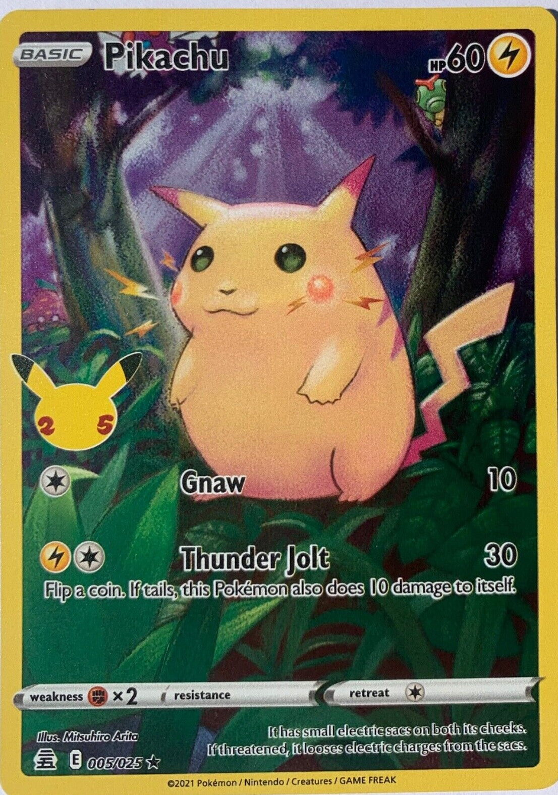 PIKACHU THUNDER JOLT   005/025 Pokemon 25th Anniversary Card