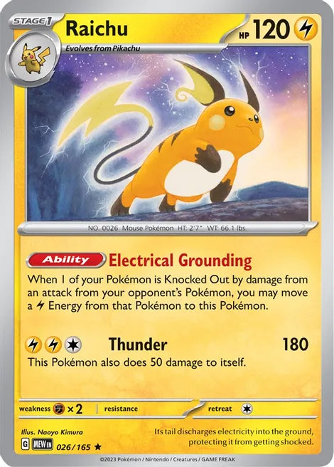 RAICHU - SV: SCARLET & VIOLET 151 026/165 HOLO RARE