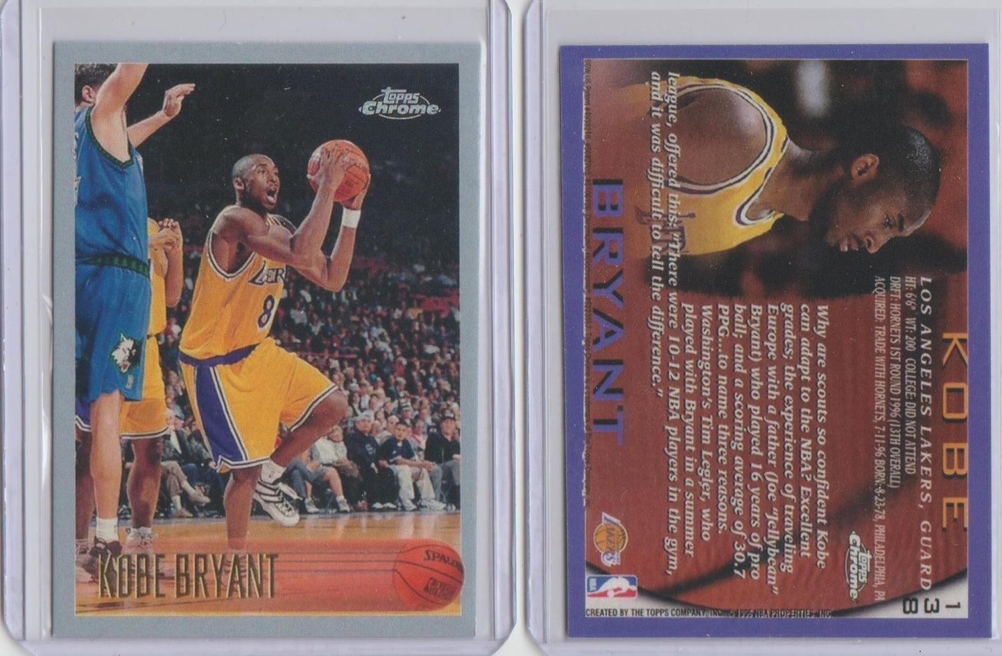 1996-97 Topps Chrome #138 Kobe Bryant ROOKIE Reprint Card