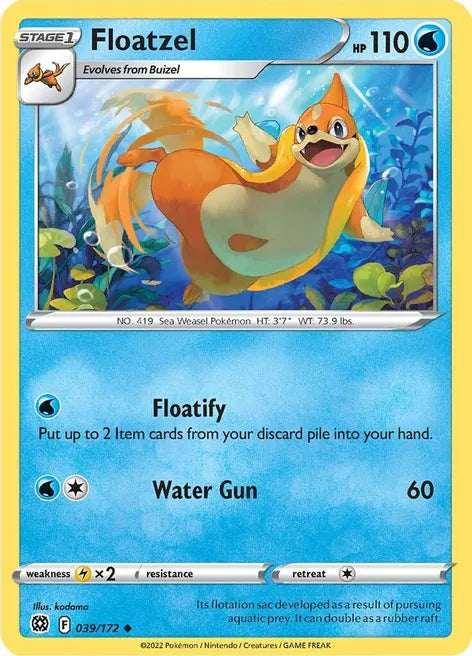 FLOATZEL   SWSH09: BRILLIANT STARS Pokémon TCG 039/172 / Uncommon