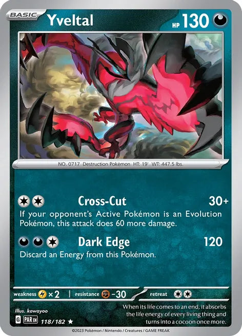 YVELTAL - 118/182 - SV04: PARADOX RIFT REVERSE HOLO RARE