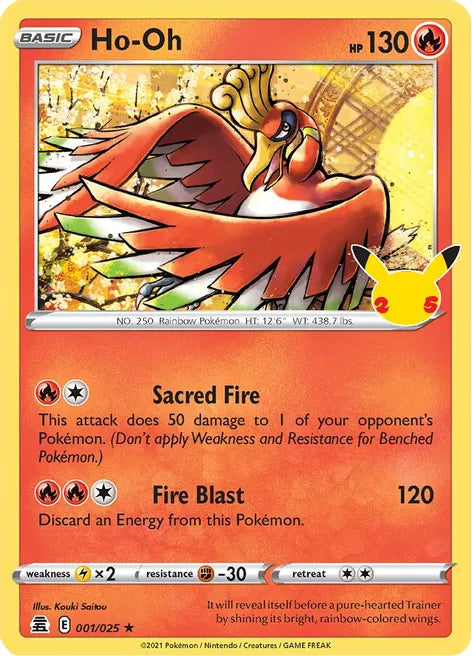 HO-OH - Celebrations  - 001/025 HOLO RARE