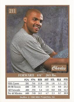 1990-91 SKYBOX #211 CHARLES BARKLEY Basketball Card - Philadelphia 76ers - HOF