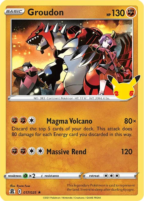 GROUDON - CELEBRATIONS - 017/025 / HOLO RARE