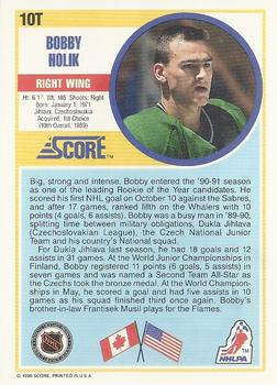 1990-91 Score Rookie and Traded #10T Bobby Holik ROOKIE CARD Hartford Whalers