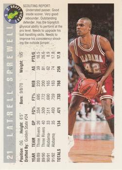 /1992 Classic Draft Picks #21 Latrell Sprewell - ROOKIE CARD Golden State Warriors  Alabama Crimson Tide