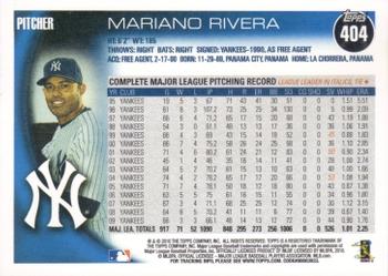 2010 TOPPS #404 MARIANO RIVERA  NEW YORK YANKEES HOF GREAT