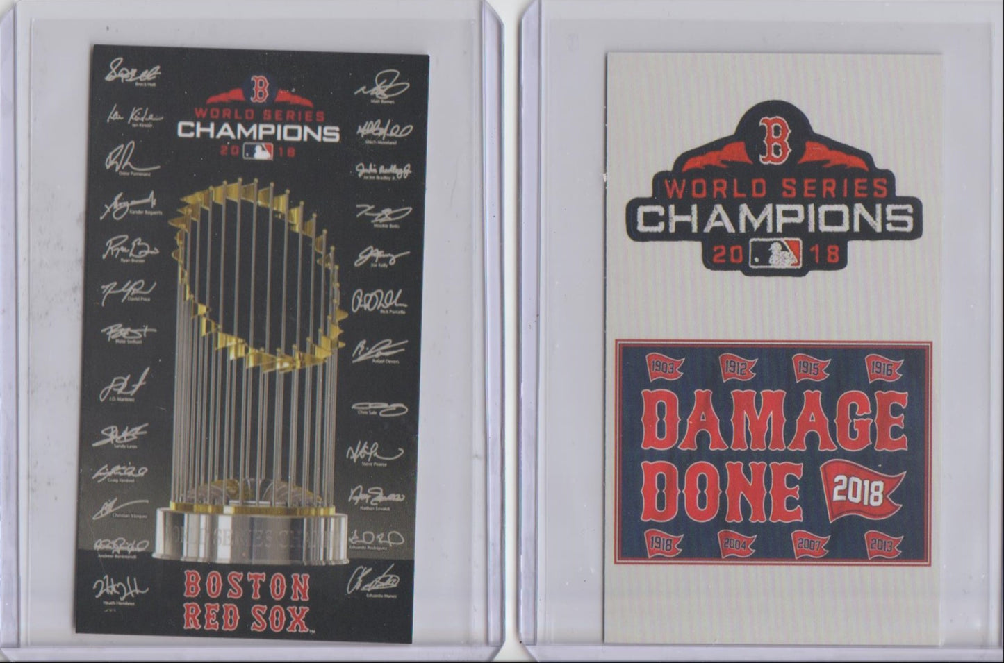 Boston Red Sox 2013 World Series Champions Signature Trophy Card RP