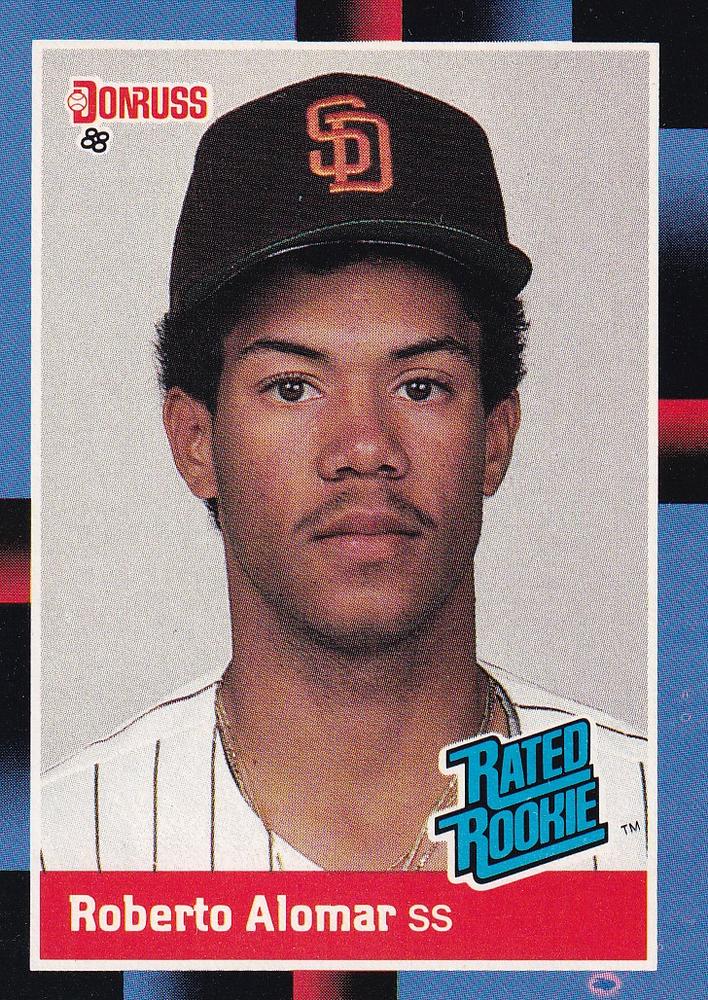 1988 DONRUSS #34 ROBERTO ALOMAR SAN DIEGO PADRES RATED ROOKIE - ROOKIE CARD