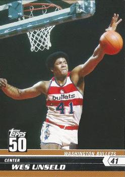 2007-08 TOPPS 50TH ANNIVERSARY WES UNSELD #42 WASHINGTON BULLETS