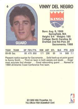 1989-90 Hoops #6 Sacramento Kings  Vinny Del Negro ROOKIE CARD