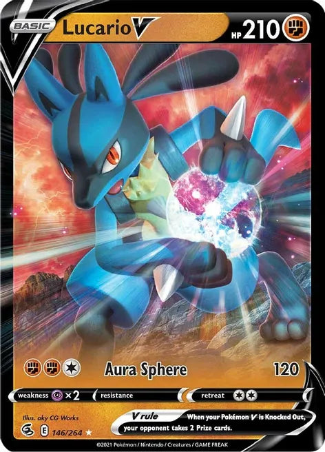 LUCARIO V Fusion Strike  Holo Ultra Rare #146/264 Pokémon TCG
