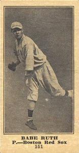 1916 Sporting News (M101-4) BABE RUTH RP Card BOSTON w/ Fasc. Auto Back