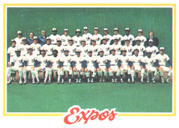 1978 TOPPS MLB  BASEBALL  MONTREAL EXPOS TEAM CARD #244