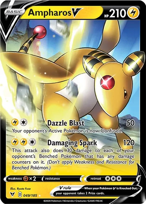 AMPHAROS V - 049/185 VIVID VOLTAGE - ULTRA RARE CARD