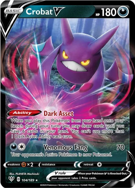 CROBAT V - SWSH03: Darkness Ablaze 104/189 ULTRA RARE