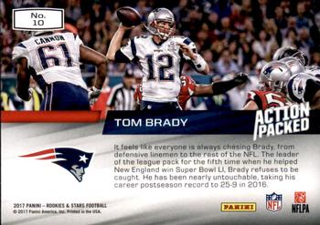 2017 ACTION PACKED RED FOIL ROOKIES AND STARS #10 TOM BRADY - NEW ENGLAND PATRIOTS