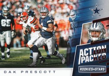 2017 ACTION PACKED RED FOIL ROOKIES AND STARS #20 DAK PRESCOTT - DALLAS COWBOYS
