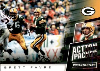 2017 ACTION PACKED RED FOIL ROOKIES AND STARS #1 BRETT FAVRE - GREEN BAY PACKERS