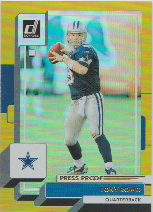 2022 DONRUSS TONY ROMO PRESS PROOF PREMIUM #209 DALLAS COWBOYS