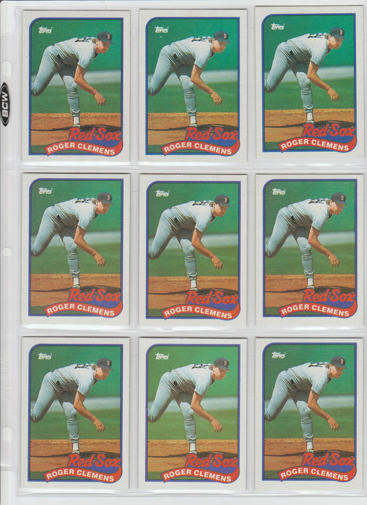 Dealers Lot 0f 10 CARDS -1989 Topps Roger Clemens Boston Red Sox #450 Cards $2.50