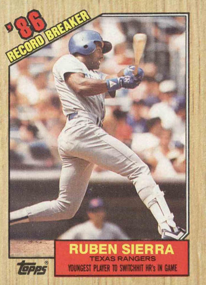 ROOKIE: 1987 Topps #6 RUBEN SIERRA- TEXAS RANGERS - RECORD BREAKERS