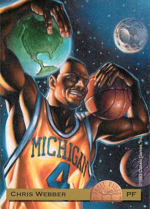ROOKIE - 1993 CLASSIC, CHRIS WEBBER DRAFT PICK RC, MICHIGAN LIMITED EDITION