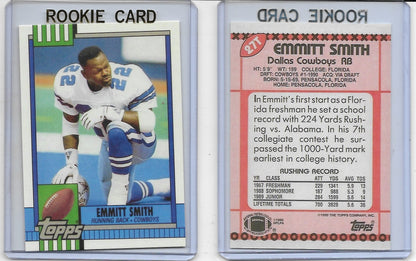 1990 Topps Traded #27T  EMMITT SMITH ROOKIE Reprint Card - DALLAS COWBOYS