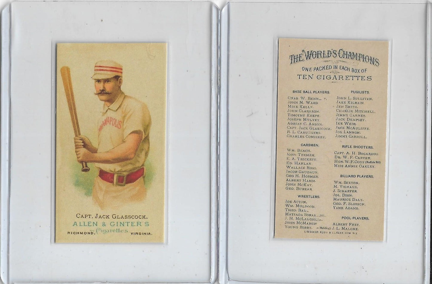 1887 Allen & Ginter N28/N29 Tim Keefe New York Giants -  Baseball Reprint