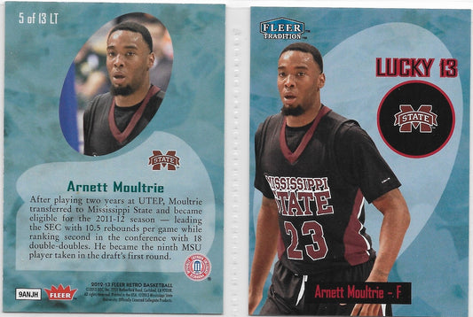 2012 FLEER LUCKY 13 ROOKIE CARD #5 ARNETTE MOULTRIE - Mississippi State