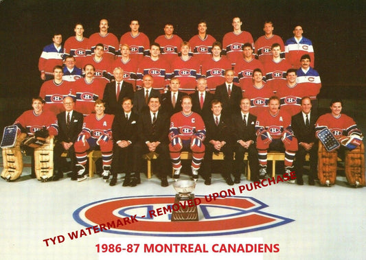 1986-87 MONTREAL CANADIANS Stanley Cup Champions Glossy Team Photo RP