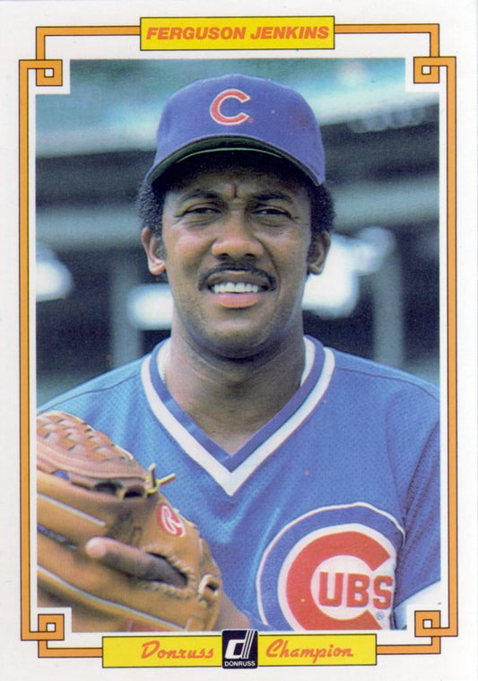 1984 DONRUSS CHAMPIONS "OVERSIZED CARD" #33 FERGUSON JENKINS  CHICAGO CUBS