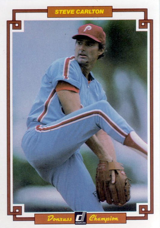 1984 DONRUSS CHAMPIONS "OVERSIZED CARD" #38 STEVE CARLTON - PHILADELPHIA PHILLIES