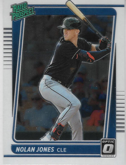 ROOKIE: 2021 Donruss Optic NOLAN JONES Silver Prizm CLEVELAND GUARDIANS (INDIANS)